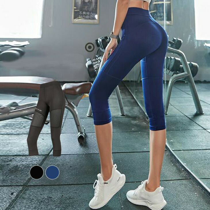 トレーニングパンツ 七分丈レギンス&パンツ 一体型 ヨガ ジムウェア 