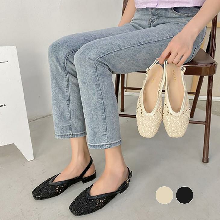 レース バックストラップ ミュールパンプス フラットシューズ レディース ローヒール おしゃれ 花柄 透け きれいめ 上品 ナチュラル 仕事 オフィス 通勤 大人 オフィスサンダル かかとなし 可愛い 靴 シューズ 疲れない 21春夏新作 K3 Yy0 即納 1 5営業日